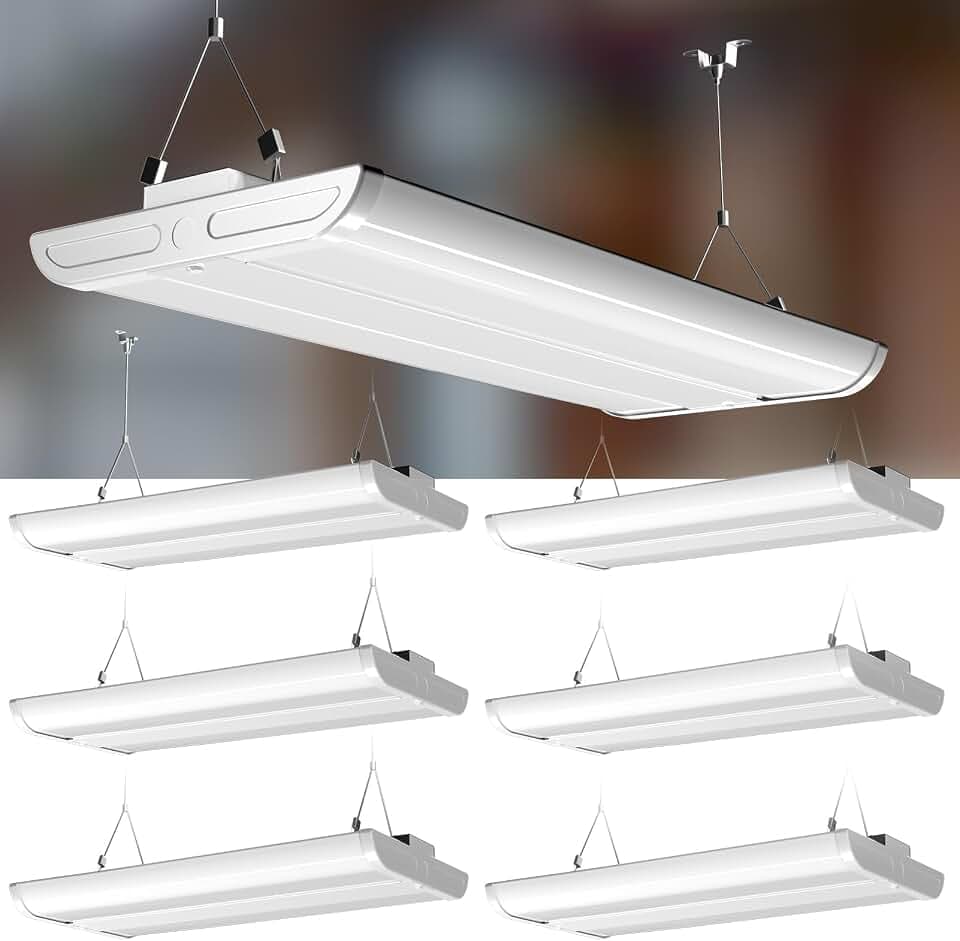 Lightdot 2FT LED High Bay Shop Lights, 200W 28000LM (Eqv. 800W MH) 5000K, 100-277V, Driver Included | Linear 2x2 Large Coverage Fixtures for Warehouse, Garage | ETL Listed, 6Pack
