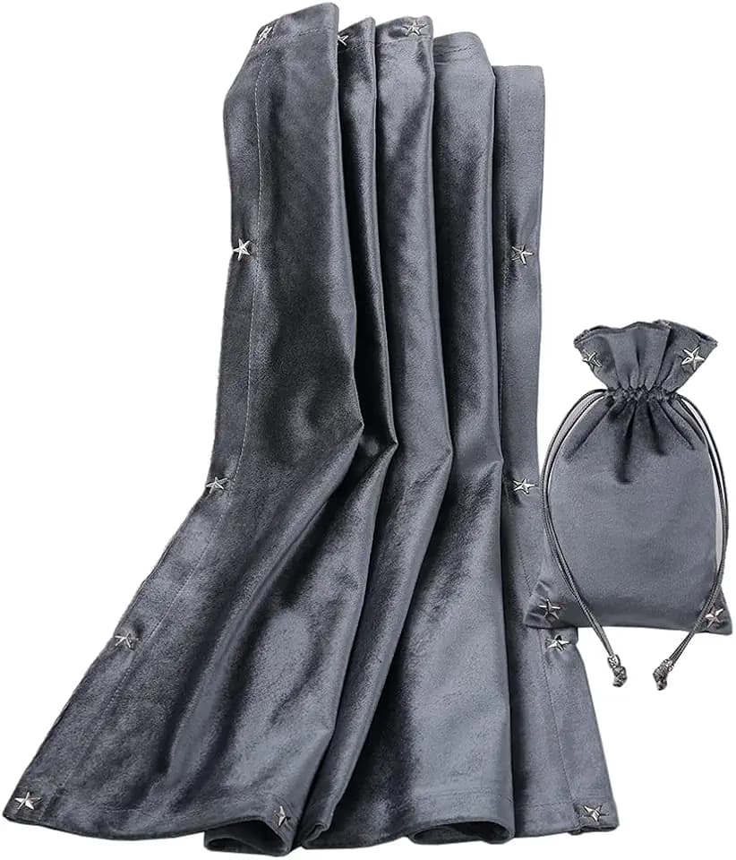 BLESSUME Altar Tarot Card Table Cloth with Tarot Bag Divination Wicca Velvet (Gray 5)