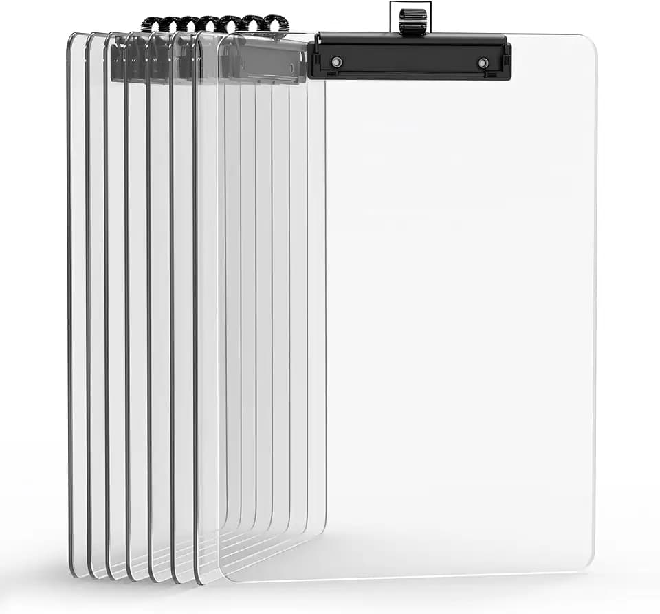 Clear Clipboard with Pen Holder, 8.5 x 11 Clip Boards(8 Pack)