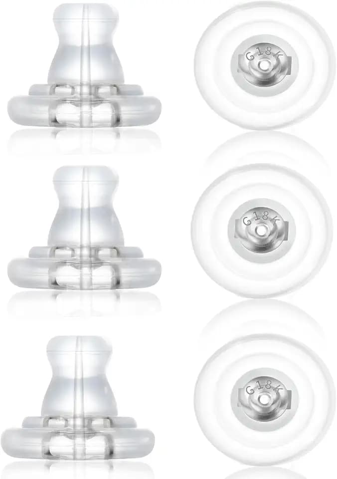 Earring Backs Replacements,18K Gold Silicone Earring Backs for Droopy Ears