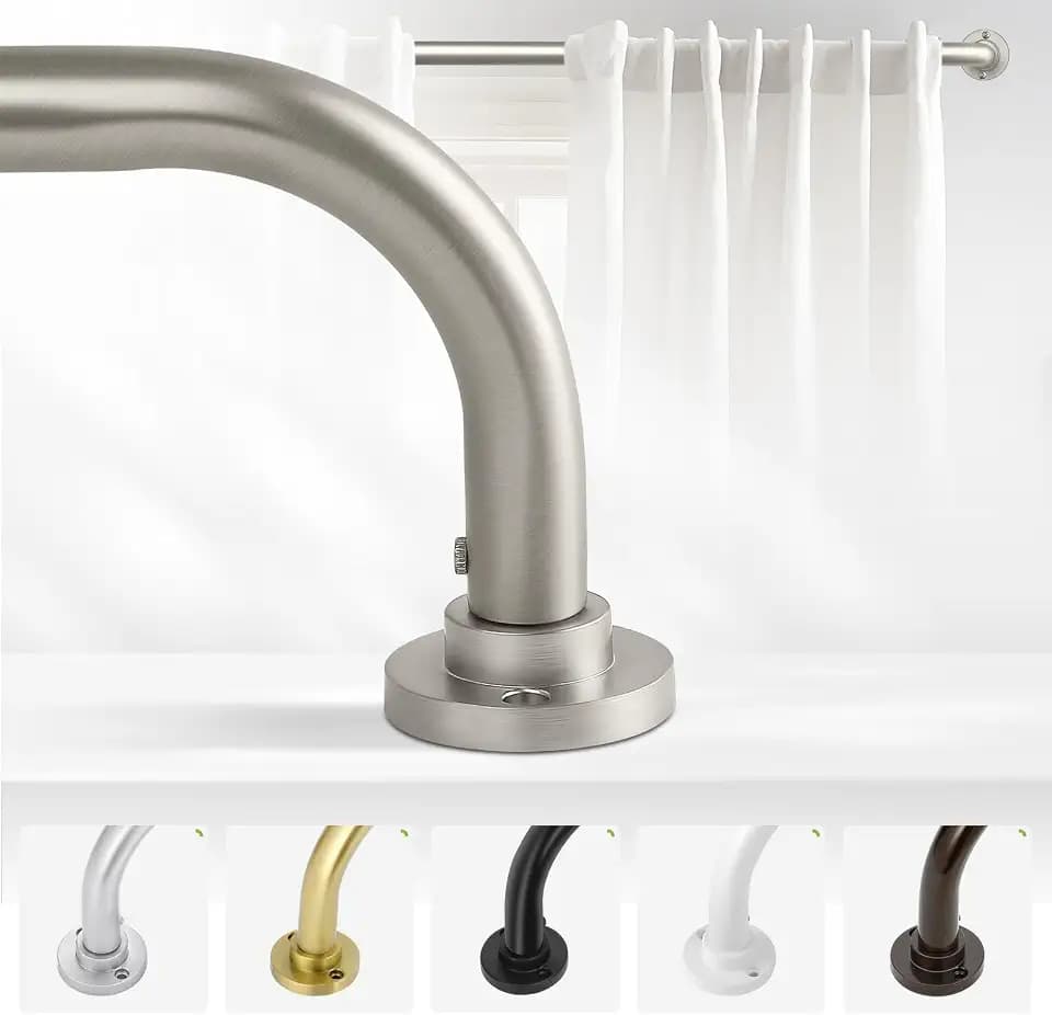 TANGWIN Wrap Around Blackout Curtain Rod 28-60 Inch Heavy Duty Satin Nickel