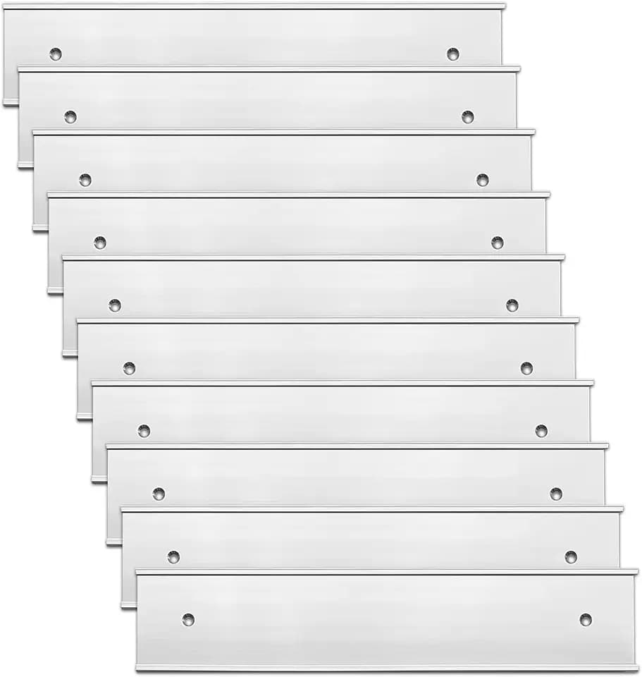 10 Pack 2" x 10" Aluminum Name Plate Wall or Door Holder Silver