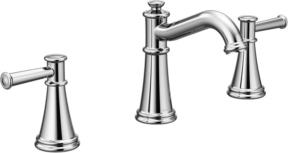 Moen Belfield Chrome Two-Handle Widespread Traditional Bathroom Faucet Trim Kit, Valve Included, TV6405