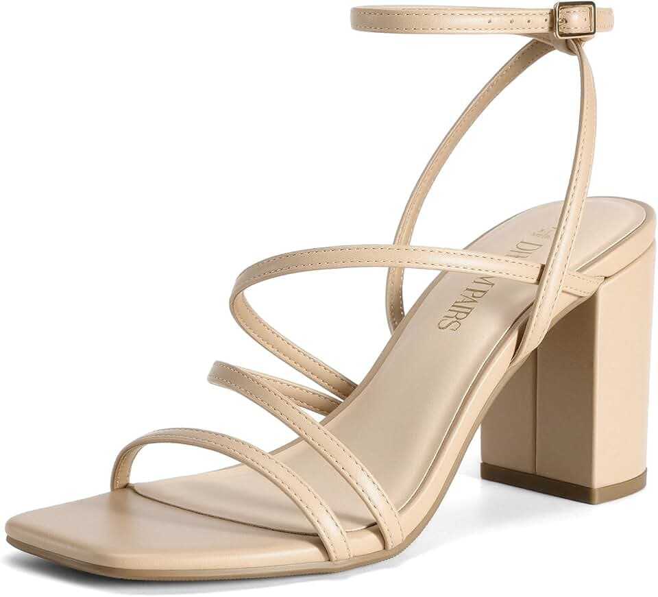DREAM PAIRS Women's Chunky Heel Sandal