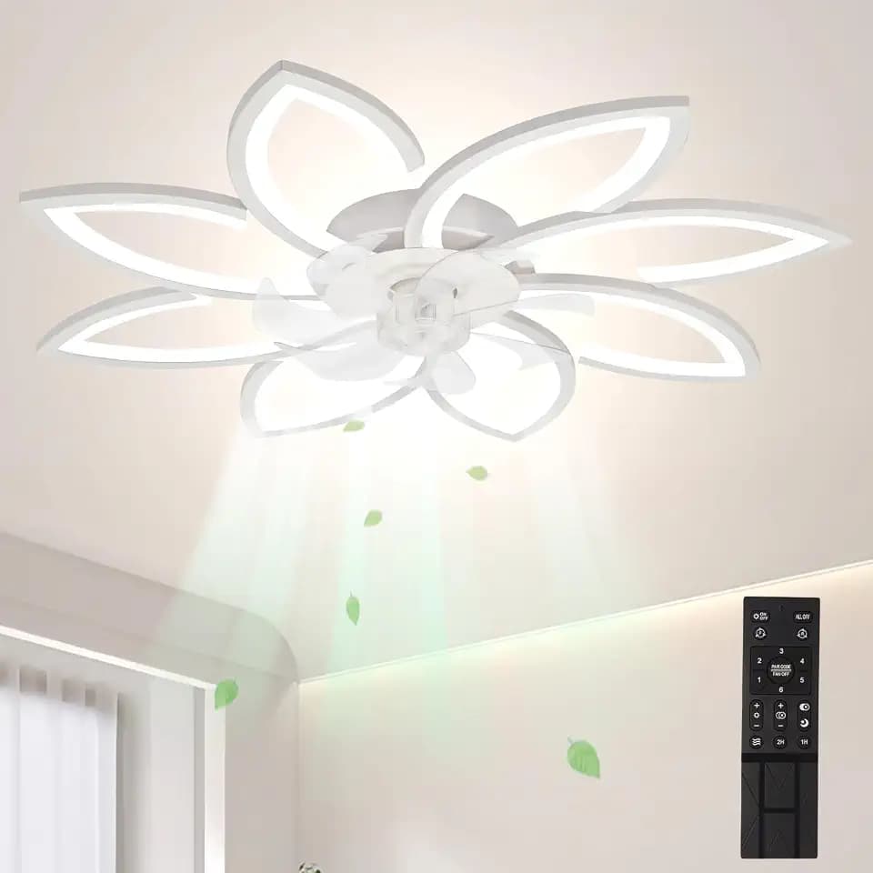 Decorative Flower Ceiling Fan with Light and Remote