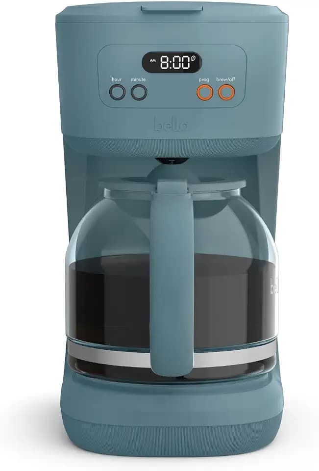 bella 12-Cup Programmable Coffee Maker with No-Drip Glass Carafe, Surf
