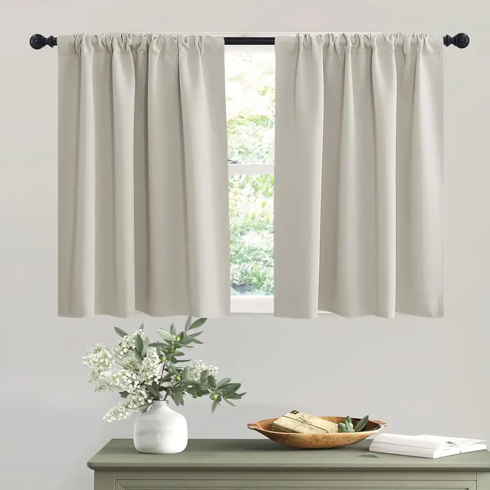 RYB HOME Short Curtains for Small Window Kitchen Bathroom Cafe RV Camper