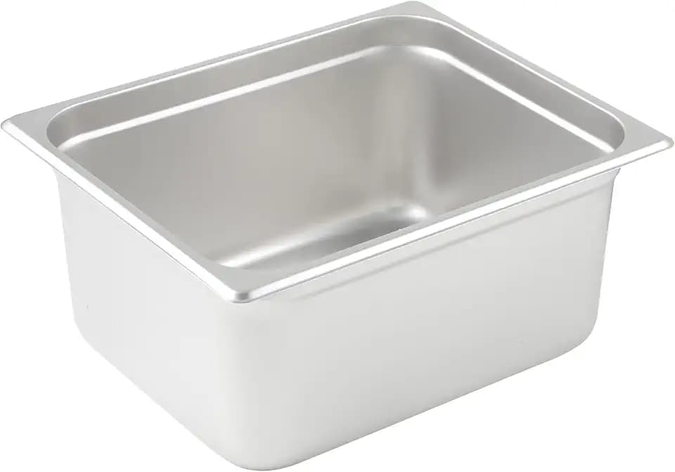 Winco Anti-Jamming Steam Pan, Half-Size x 6-Inch, Standard Weight,Stainless Steel,Medium