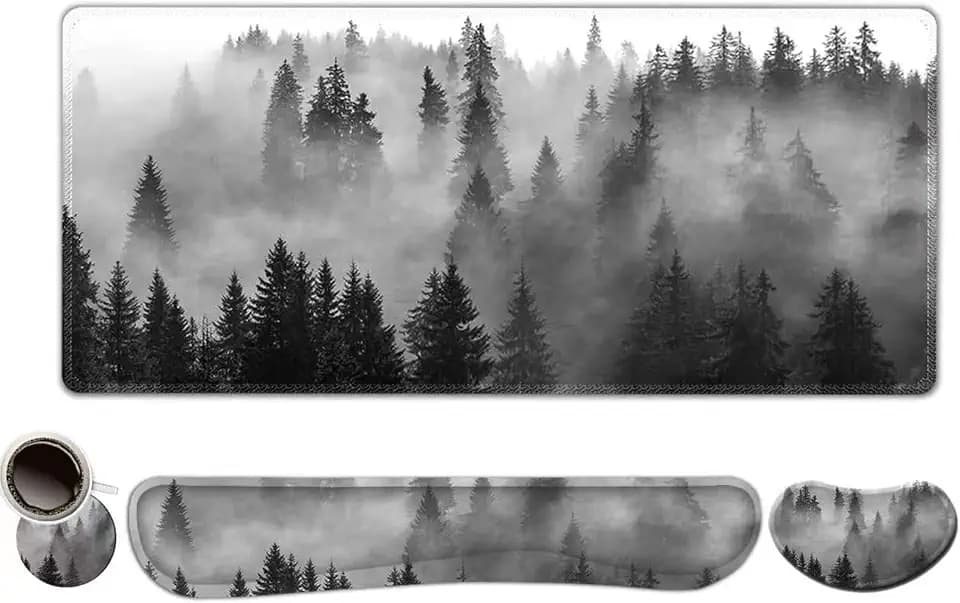 ToLuLu Extended Gaming Mouse Pad, Ergonomic Keyboard Mouse Wrist Rest Set