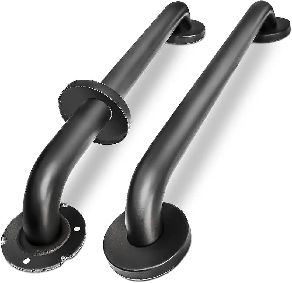 18 Inch Matte Black Grab Bar for Shower, 2 Pack Shower Handle