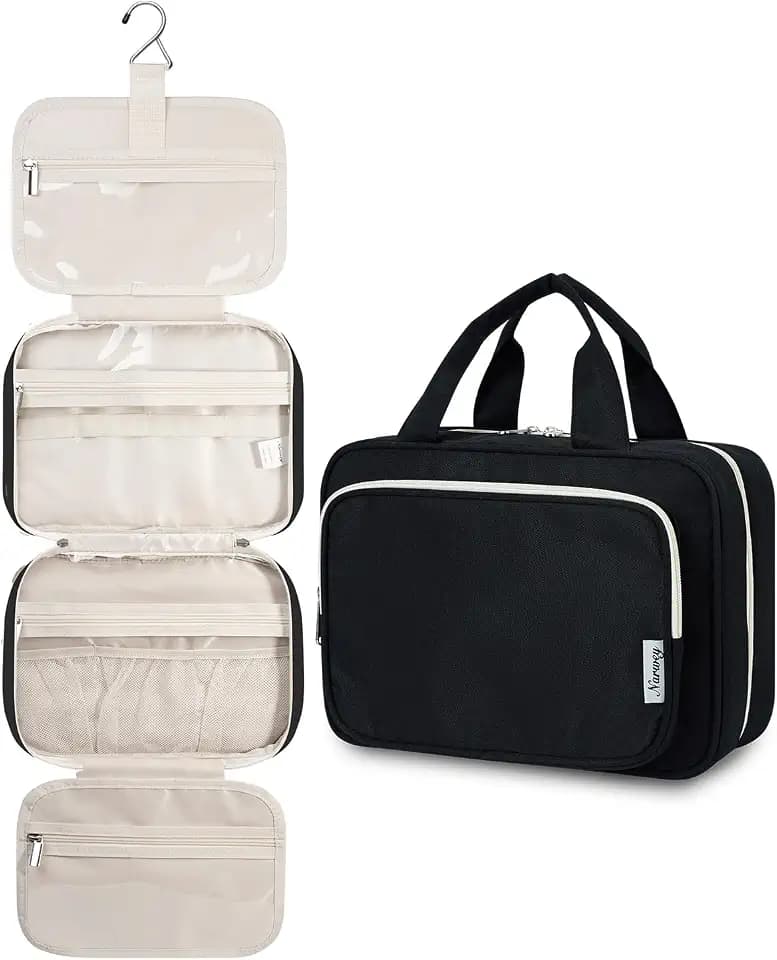 Narwey Hanging Toiletry Bag for Women, Travel Makeup Cosmetic Organizer Bag