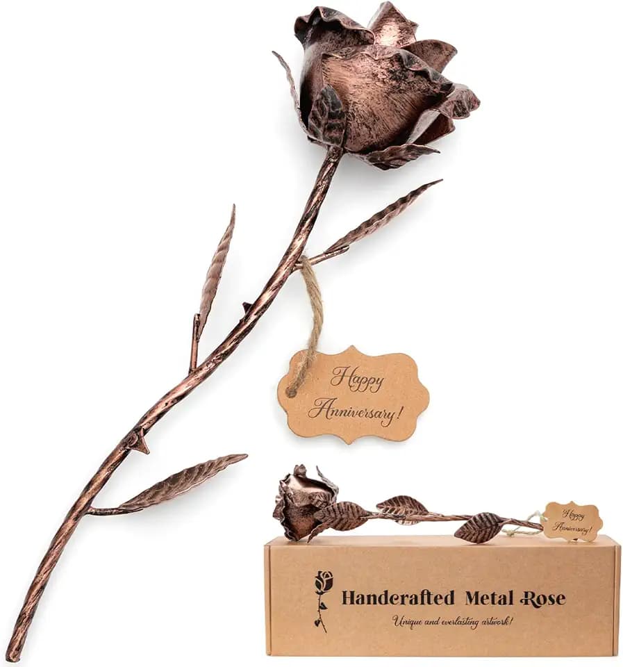 7th Anniversary Copper Gifts 7 Year Wedding Anniversary Copper Rose for Her