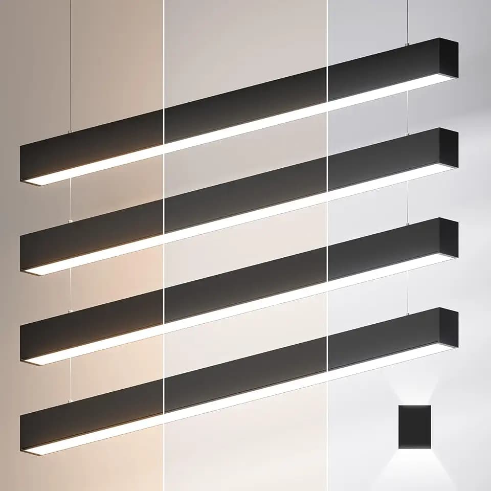 4FT LED Linear Lights 50/45/40/35/30W Up and Down Light, 3000/4000/5000K 4 Feet Commercial Shop Lighting for Office Garage Basement Shop Dining Room bar, Dimmable 4’ Architectural Fixture-4Pack