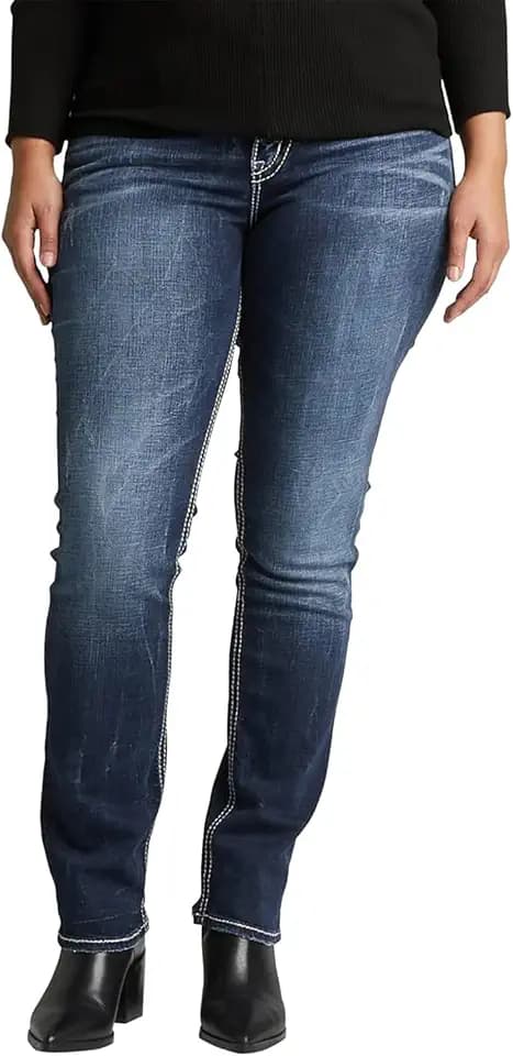 Silver Jeans Co. Women's Suki Mid Rise Curvy Fit Skinny Jeans