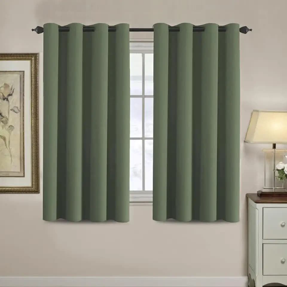 H.VERSAILTEX Blackout Curtain for Living Room Thermal Insulated Window Treatment Curtain 54 inch Length Energy Saving Solid Grommet Top Blackout Drape, One Panel, Bronze Green, 52" W x 54" L