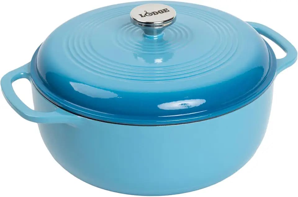 Lodge Essential Enamel Cast Iron Dutch Oven, 6 Quart, Cornflower Blue