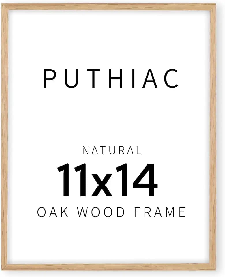 puthiac 11x14 Solid Oak Wood Picture Frame, Natural Oak, 1 Pack