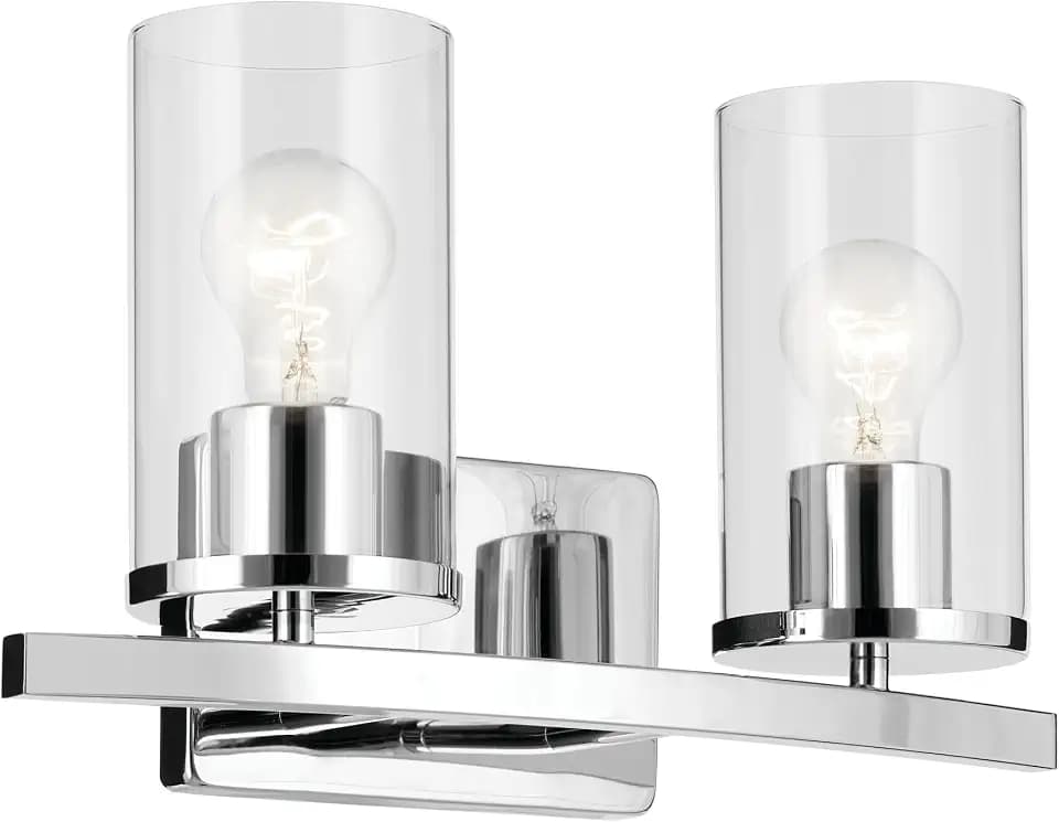 Kichler Crosby 2-Light Bathroom Vanity Light, Chrome