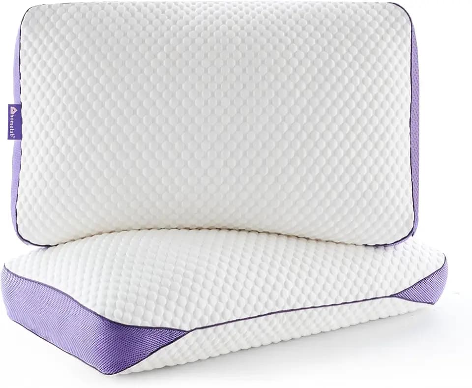 HOMELAB Adjustable Shredded Memory Foam Pillows, Queen 20x28, 2 Pack