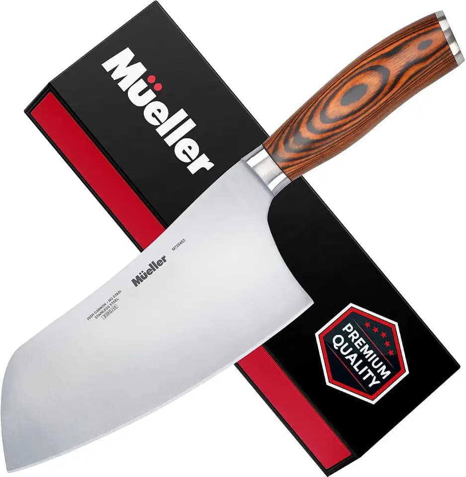 Mueller Cleaver Knife Vegetable & Meat Cleaver, German High Carbon Steel