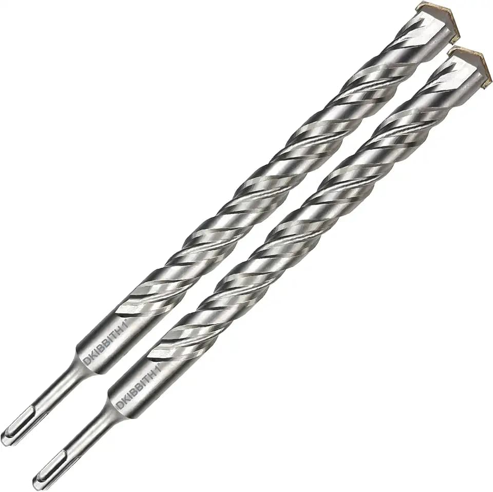 2-Pack SDS Plus Masonry Drill Bits 1Inch x 12 Inch Long Rotary Hammer Drill Bits Carbide Tipped for Concrete Brick Cement Stone Block.