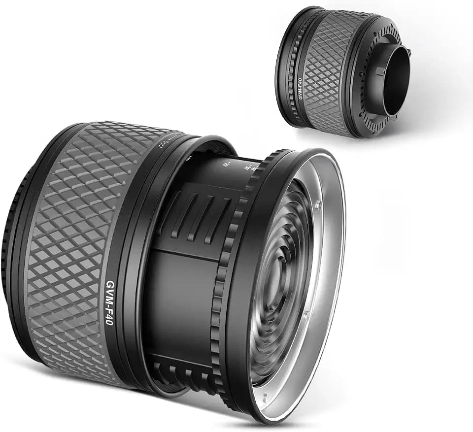 GVM F40 Fresnel Linse, Bowens Halterung - LED Videobeleuchtung Studiofotografie Licht, Fokussierungsadapter für GVM Bowens LED Studiolicht