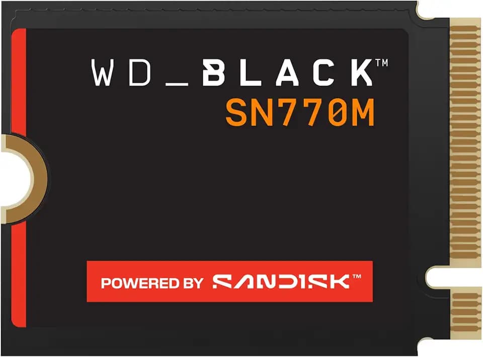 WD_BLACK SN770M 2 TB M.2 2230 NVMe SSD (Für Handheld-Spielkonsolen, Laptops, PCIe Gen 4.0, bis zu 5.150 MB/s, TLC 3D NAND, für Asus ROG Ally, Steam Deck, Microsoft Surface) - POWERED BY SANDISK