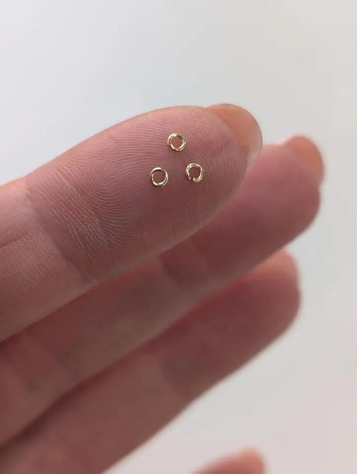 14k Gold-Filled Open Jump Rings, 24 Gauge, 2.3mm, 100 Pack, Made in USA, for Permanent Jewelry Professionals