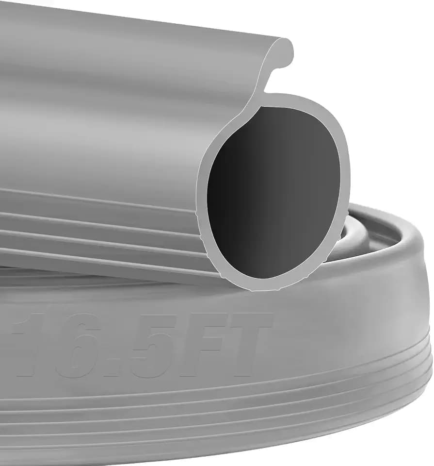 ToLanbbt 16.5FT Garage Door Seals Bottom Rubber 0.19" P Bulb Bottom Weather Seal, Weatherproof Replacement Weather Stripping Compatible with Overhead Door (16.5 FT, Gray)