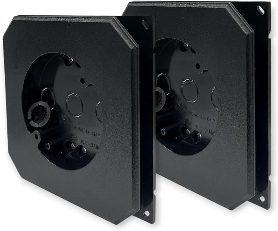 iMBAPrice 8141F-2 Black Color Non- Metallic Light Fixtures Siding Mounting Block with Built-in Electrical Box for All Siding Types, 2-Pack