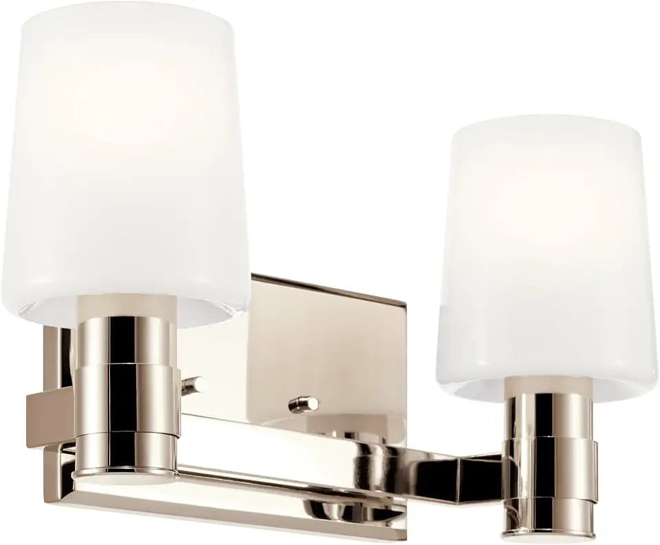 Kichler Adani 2-Light Bathroom Vanity Light, Polished Nickel
