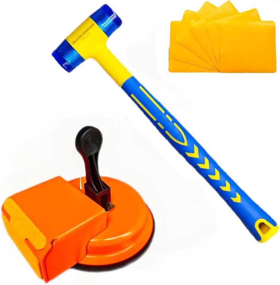 Hochleistungs-Bodenspalt-Fixierwerkzeug + Gummihammer, Laminat/Vinyl Bodenwerkzeug mit 6 Stück Klebepads für tiefere Texturen