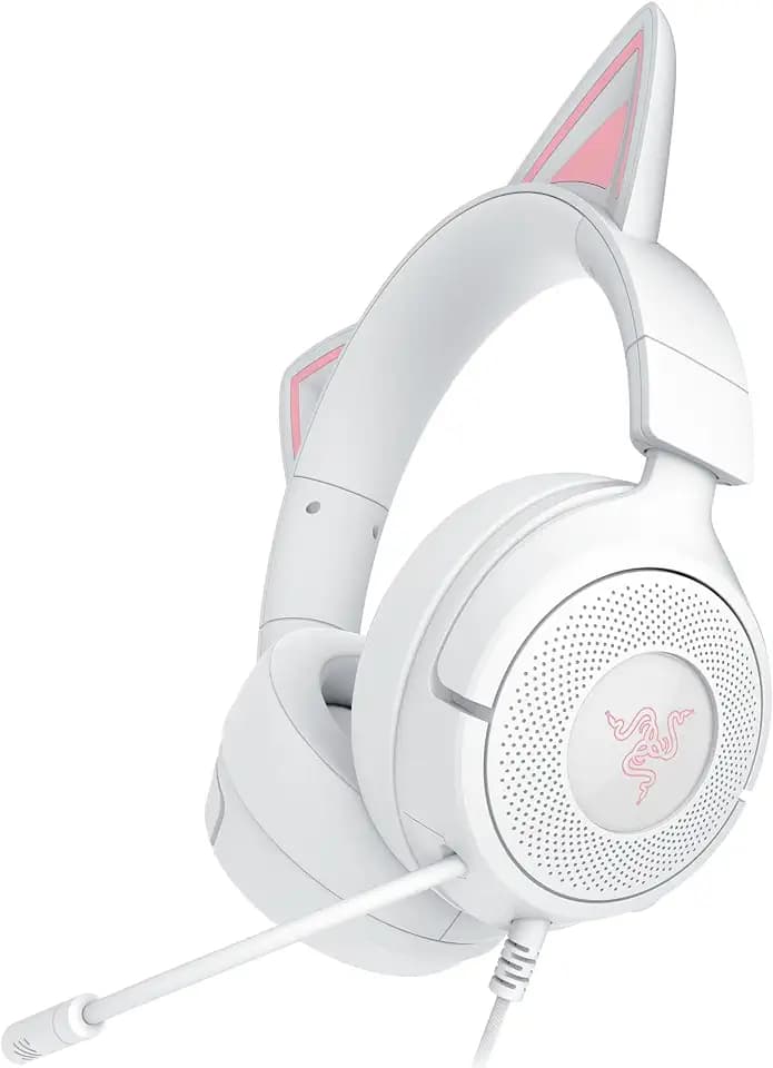 Razer Kraken Kitty V3 X - Kabelgebundenes Kitty-Headset für Gaming - Kultige Kitty-Ohren - 270g leicht - HyperClear Kardioid Mikrofon - Triforce 40mm Treiber - 3,5mm Klinkenstecker | Weiß