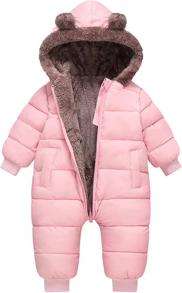 AiWMGL Baby Boys Girls Snowsuit Winter Clothes Suit Hooded Jumpsuit Romper Bear Outfit Infant Warm Coat Outwear Overcoat