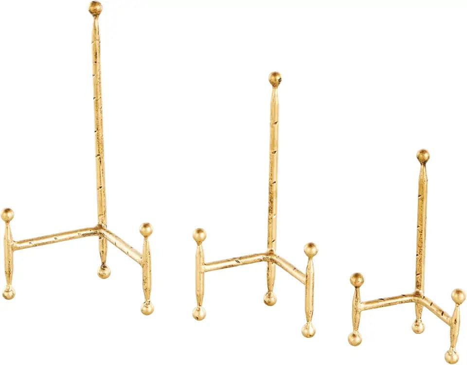 Deco 79 Metal Easel, Set of 3 Stand 12", 10", 8"H, Gold