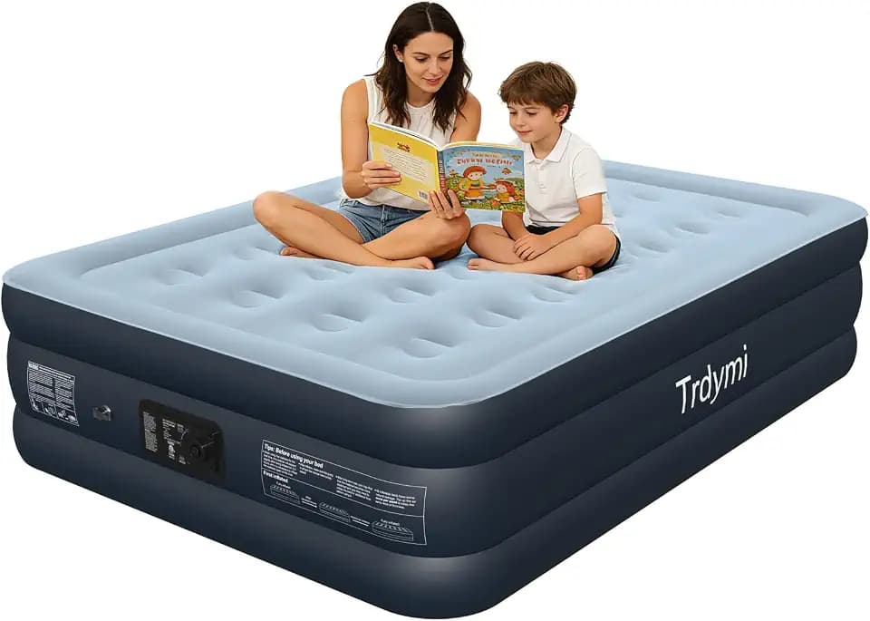 Full Size Air Bed with Built-in Pump,600 lbs Weight Capacity