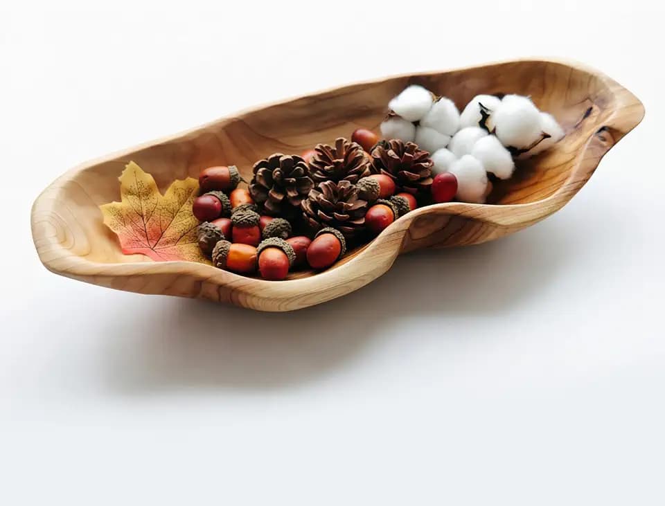 Handmade Decorative Wooden Dough Bowl 15.7 Inch