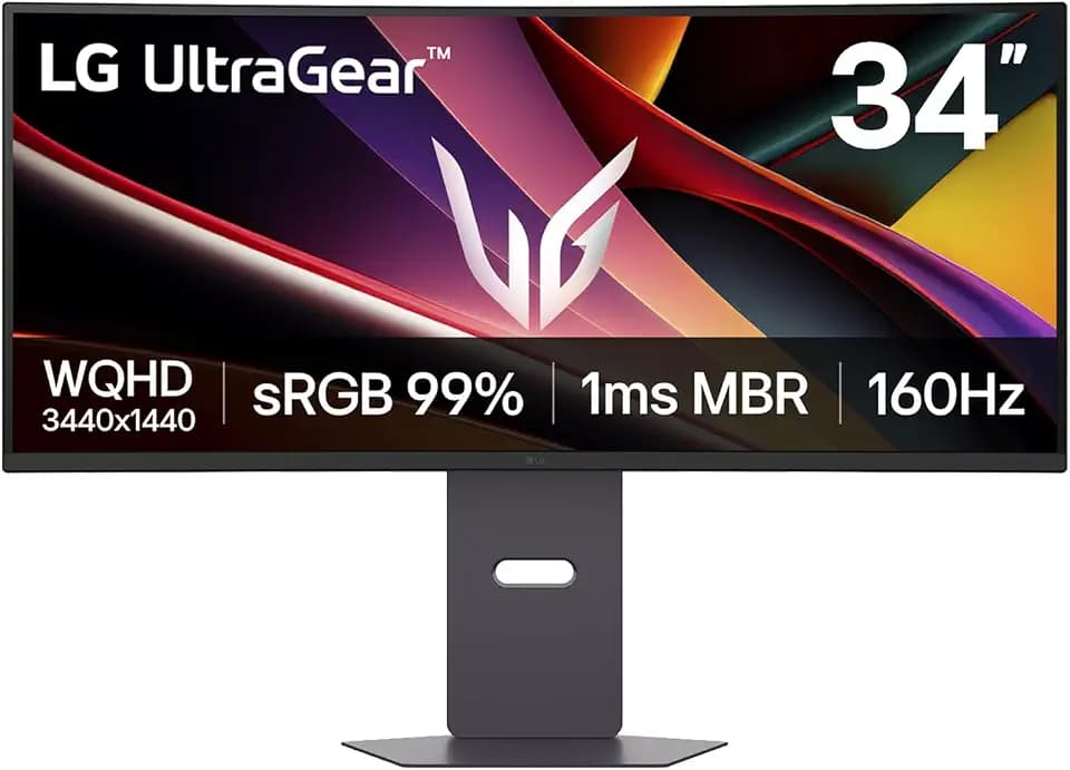 LG Ultragear™ 34G60ZA-B 34 Zoll 21:9 Curved UWQHD VA Gaming Monitor, 160Hz, HDR10, AMD FreeSync Premium, Schwarz