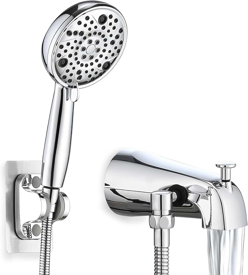 Slip-On Tub Spout with Diverter with 8 Settings Handheld, Chrome