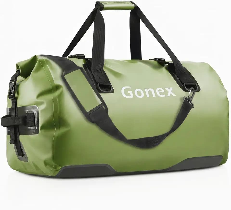 Gonex Waterproof Duffel Bag, 40L/60L/80L Roll-Top Travel Kayaking Dry Bag