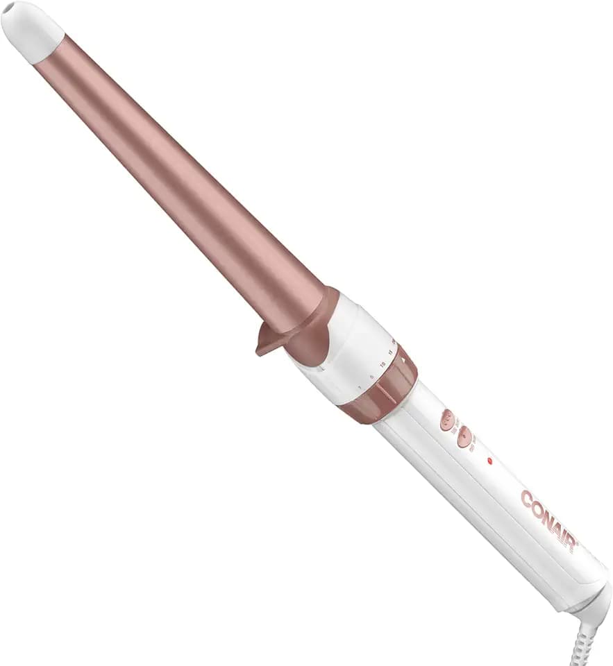 Conair Curling Wand, Double Ceramic Tapered, 1.25" to 0.75", White