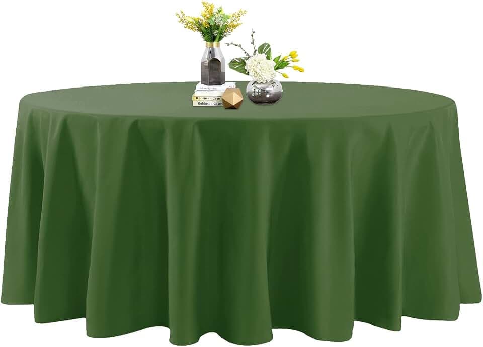 132 Inch Stain and Wrinkle Resistant Washable Polyester Table Cloth, Decorative Table Cloth for Dining Table, Buffet Parties and Wedding, Willow