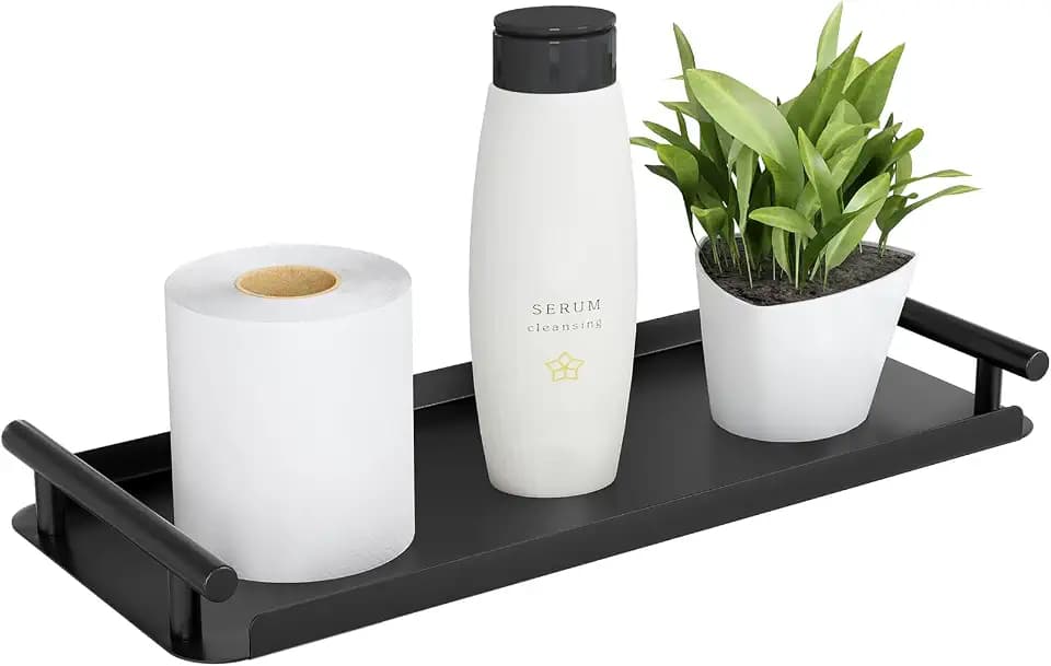 FEILERN Toilet Paper Basket, Toilet Tank Tray with Handle for Organizing