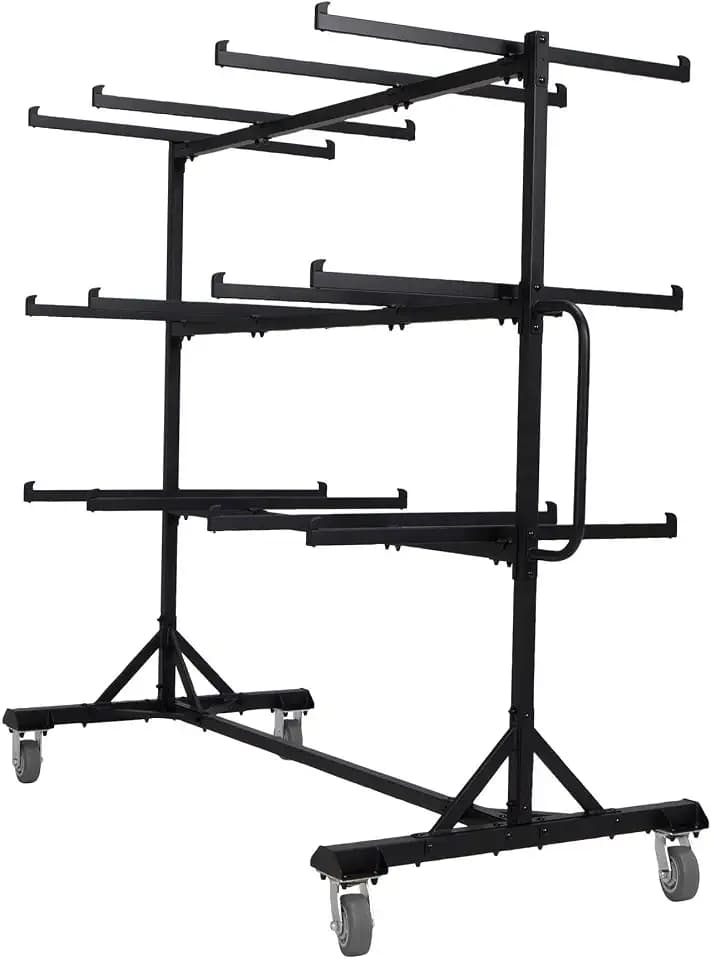 LIFETIME Upright Chair Storage Cart, Alloy Steel, Black