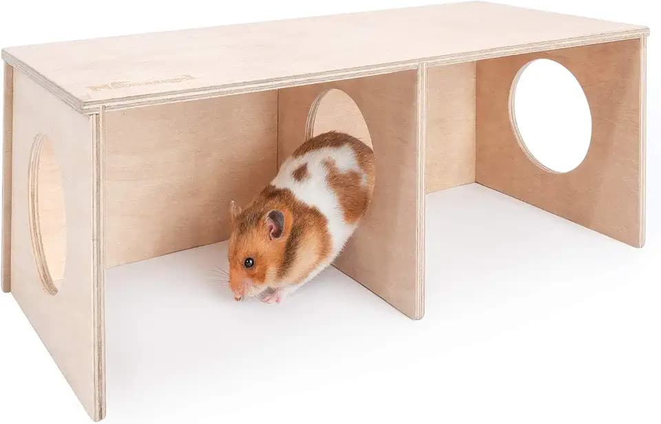 Niteangel Hamster Secret Peep Schuppen 2-Kammer Versteck & Tunnel Erkundungs-Spielzeug, Small - for Dwarf Hamster (L)