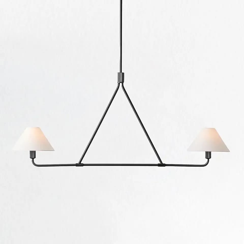 Minimalist Elegance Architectural 2-Light Linear Chandelier