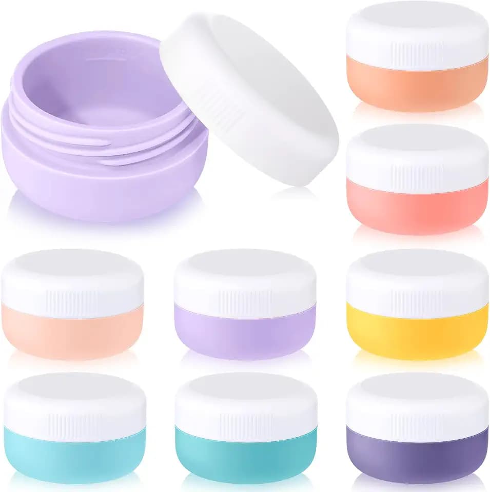 Meanplan 8 Pcs 1 Oz/30 ml Travel Containers for Cream, Silicone Travel Jars