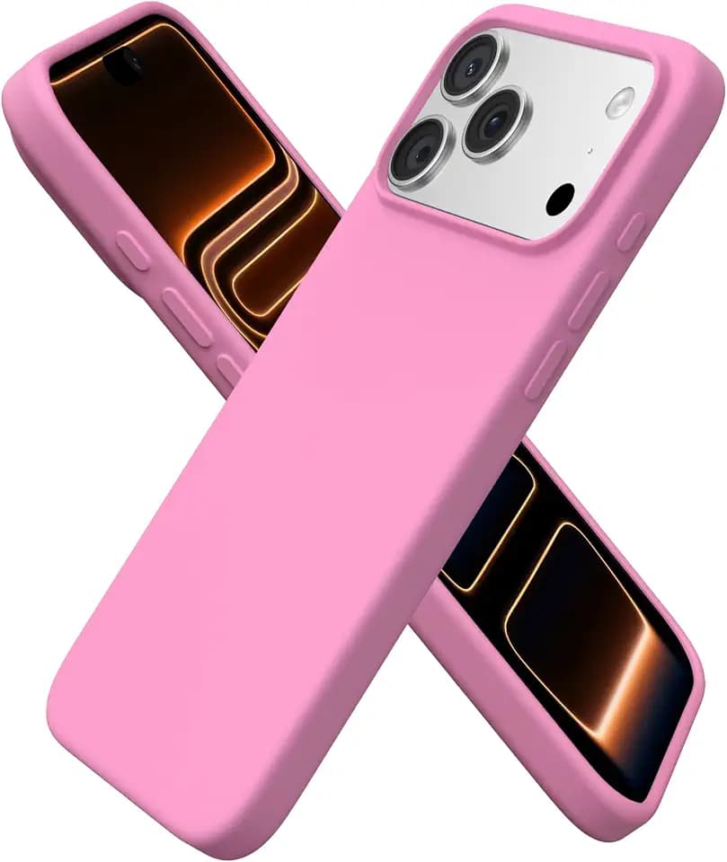 ORNARTO for iPhone 17 Pro Max Case, Liquid Silicone, Peach Pink