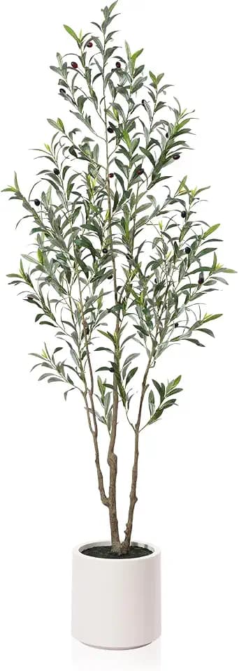 LOMANTO Artificial Olive Tree 6ft,Tall Fake Olive Trees for Indoor