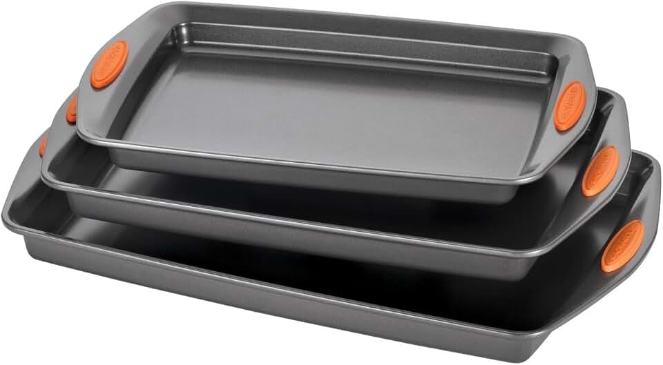 Rachael Ray Yum-o! Nonstick Bakeware Oven Lovin' Cookie Pan Set for Baking